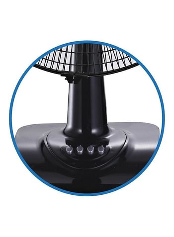 Impex 16 Inch Table Fan With 3 Speed Control, 100% Copper Motor, Powerful Silent Motor - Strong Air Flow, Stable Base, And Durable Blades TF 7506 Black