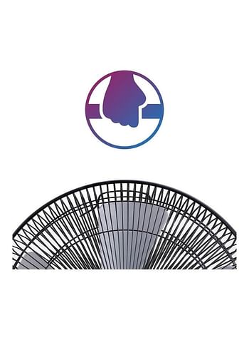 Impex 16 Inch Table Fan With 3 Speed Control, 100% Copper Motor, Powerful Silent Motor - Strong Air Flow, Stable Base, And Durable Blades TF 7506 Black