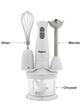 Impex Hand Blender Set 500.0 ml 300.0 W HB 3207 White/Silver