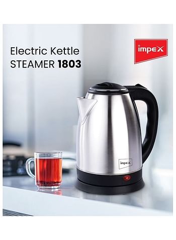 Impex Stainless Steel Cordless Kettle With Boil Dry Protection And Triple Thermostat 1.8 L 1500.0 W Steamer 1803 Silver