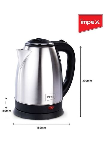 Impex Stainless Steel Cordless Kettle With Boil Dry Protection And Triple Thermostat 1.8 L 1500.0 W Steamer 1803 Silver
