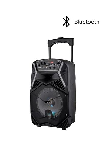 Impex TS-25B Multimedia Portable Trolley Speaker With Mic And LED Light Black