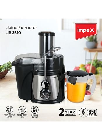 Impex 2 Speed Juice Extractor Blender 2 L 850 W JR 3510 Silver/Black