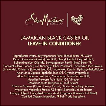 SHEA MOISTURE Jamaican Black Castor Oil Strengthen And Grow Leave-In Conditioner For Unisex, 312 gm