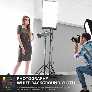 Neewer 6x9 feet/1.8x2.8 meters Photo Studio 100 Percent Pure Muslin Collapsible Backdrop Background for Photography, Video and Television (Background Only) - White