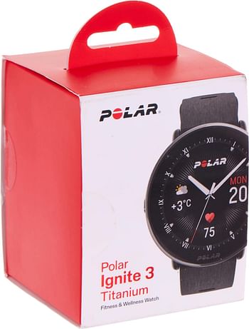 POLAR Ignite 3 Titanium - Fitness & Wellness GPS Smartwatch, Sleep Tracker, Activity Tracker for Fitness, Workout, Health Recovery, Heart Rate Monitor, Sports Watch for Men and Women (Black)