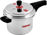 Geepas GPC326 5L Stainless Steel Induction Base Pressure Cooker - Lightweight & Durable Cooker with Lid, Cool Handle & Safety Valves Silver