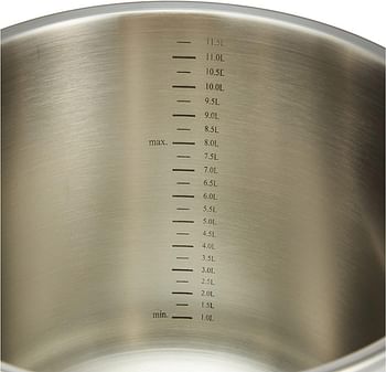 Bergner Munchen Stainless Steel Pressure Cooker 26cm/12L, Induction Bottom, Silver, BG4586mm