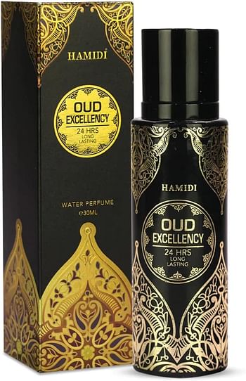 Hamidi Non Alcoholic Deluxe Collection 30ML Perfumes Pack of 5 Assorted, Oud Amwaj, Oudh Great, Emarat Oud Fron, Pure Arba, Oud Excellency, For unisex, Long Lasting, Fragrance, Gift Set