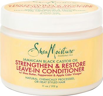 SHEA MOISTURE Jamaican Black Castor Oil Strengthen And Grow Leave-In Conditioner For Unisex, 312 gm
