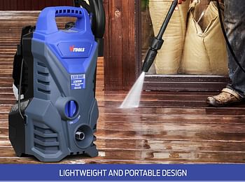 VTOOLS Electric Pressure Washer With a Meter Hose And Soap Dispenser, Compact Design, Pressure Washer For Car, Home & Garden