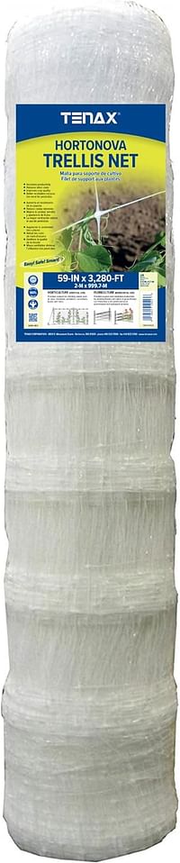 TENAX 100521792 Hortonova Plant Trellis Net, 42" x 328' White