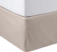 Amaznbasics Pleated Bed Skirt, Queen, Taupe