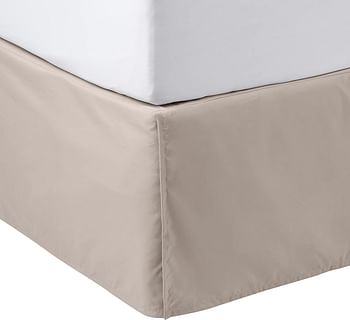 Amaznbasics Pleated Bed Skirt, Queen, Taupe