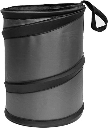 FH Group Automotive Waterproof Portable Collapsible Small Trash Can Garbage Container fits Most Cars SUVs and Trucks Gray