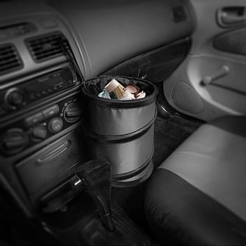 FH Group Automotive Waterproof Portable Collapsible Small Trash Can Garbage Container fits Most Cars SUVs and Trucks Gray