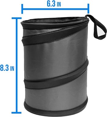 FH Group Automotive Waterproof Portable Collapsible Small Trash Can Garbage Container fits Most Cars SUVs and Trucks Gray