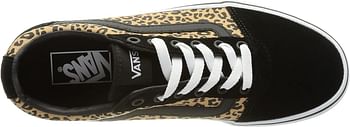 فانز كامدن حذاء رياضي ذو نعل سميك للنساء - مقاس 34.5 EU/ (الفهد) أسود وأبيض