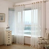 TTS Sheer Curtains with Ring Top (Golden Silk, 270 x 300cm)