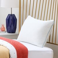 Linenspa Shredded Gel Memory Foam Pillow - Side, Stomach, Back Sleeper - Medium Firm - Dorm Room Essentials, Standard Size, White