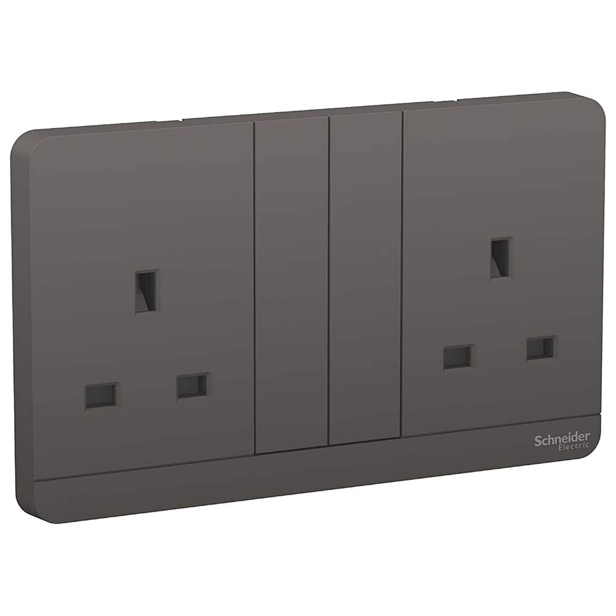 Schneider Electric AvatarOn, 2 Gang, Socket, 13A 250V, Dark Grey, E83T25_DG_G12