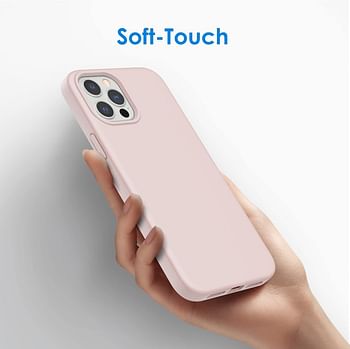 JETech Silicone Case Compatible with iPhone 12 Pro Max 6.7-Inch, Silky-Soft Touch Full-Body Protective Phone Case, Shockproof Cover with Microfiber Lining (Pink)
