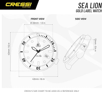 Cressi Sea Lion Watch 300m - Professional Diving Watch-Silver/Blue