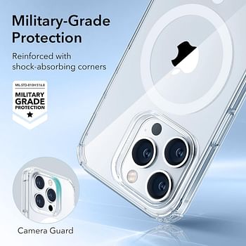 ESR for iPhone 14 Pro Case MagSafe, Krystec Clear Magnetic Phone Case [Ultra-Yellowing Resistant], Shockproof Military-Grade Protection, HaloLock Cover for iPhone 14 Pro, Clear