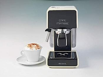 Ariete Cafe Matisse Pump Espresso Coffee Machine with Milk Frother Ground Coffee and Pods Compatible Maxi Cappuccino Maker Auto Shut-off 850W 15 Bar Best for Homes and Offices - ART‎1363-12