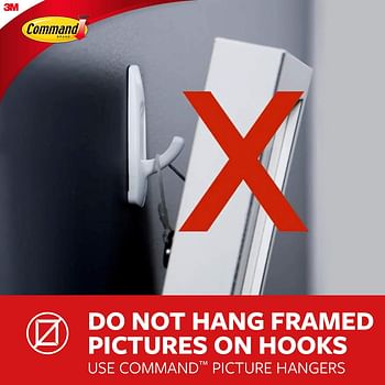 Command Forever Classic Large Damage Free Hanging Wall Hooks with Adhesive Strips, No Tools Double Wall Hooks for Christmas Decorations, 2 Metal Hooks and 4 Command Strips