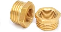 Royal Apex Pack of 2 Brass Reducer BSP Male Thread to BSP Female Thread Reducing Bush Hex Reducer Bushing Hose Pipe Fitting Connector Adapter -1 Inch X1/2 Inch