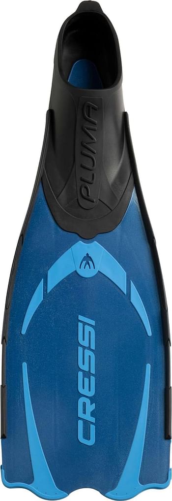 Cressi Pluma Fins, High Quality Unisex Full Foot Fins for Diving, Snorkeling, Swimming, Blue And Azure, 33-34