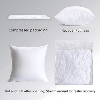 Hotel Linen Klub Cushion Filler Pack of 4pcs- Fabric: Non Woven , Filling 300grams Non Siliconized Fiber - Size : 40 x 40cm
