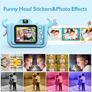 SEMANO Upgrade Kids Selfie Camera Christmas Birthday Gifts for Boys Age 3-9 20MP 1080P HD Digital Video Cameras for Toddler Portable Toy for 3 4 5 6 7 8 9 Year Old Boys with 32GB SD Card-Blue