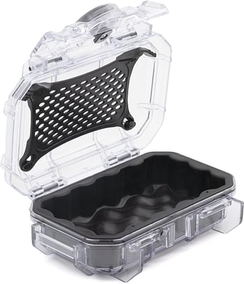 Seahorse 52 Portable Waterproof Dry Box Hard Protective Micro Case - Mil Spec/USA Made / IP67 Waterproof/Lockable - for Earbuds, PLB, IEM, Small Medical Devices, Stash Box (Clear)