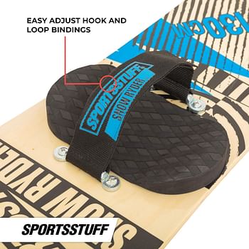 Sportsstuff Snow Ryder Hardwood Snowboard with Velcro Bindings, Mulitple