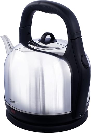 CLIKON - STAINLESS STEEL CORDLESS ELECTRIC KETTLE, 4.2 LITER, OVER HEAT PROTECTION, SILVER WITH BLACK HANDLE - CK5105