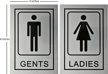 BUZZ COOL Stainless Steel Gents Ladies Signage Self Adhesive Sticker for Toilet, Restroom, Glass Doors, Wooden Doors, Offices,Hospitals, Mall and Business Sign Stickers.