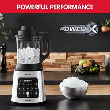 MOULINEX Uno 1.5 Litre Blender with 2 accessories, 450 Watts, White, Plastic, LM2B3127 Perfect mix/White