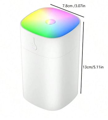 Humidifier Mini USB Air Humidifier 400Ml with Colorful Night Light Auto Off for Home Car Bedroom Office