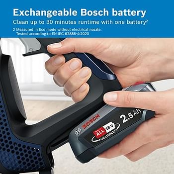 Bosch, Unlimited BBS611GB Series 6, cordless vacuum cleaner, high suction-power, long runtime, lightweight, powerful motor, made in Germany, Moonlight Blue