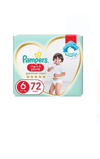 Pampers Premium Care Pants Diapers, Size 6, 16+kg, Softest Absorption for Ultimate Skin Protection, 72 Count