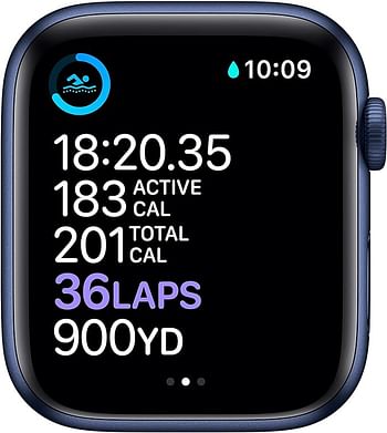 Apple Watch Series 6 (44mm, GPS)  Blue Aluminum Case with Deep Navy Sport Band