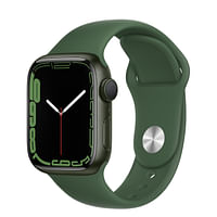 Apple Watch Series 7 GPS- 45mm Aluminum with Case Clover Sport Band - Green