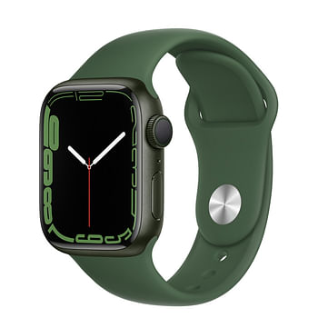 Apple Watch Series 7 41mm GPS + Cellular Aluminum Case Clover Sport Band - Green