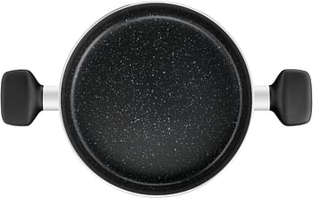 Tefal Dark Stone 7 pc set, Non-stick, stewpots 22/24 cm+lids, saucepan 16 cm, frypan 24 cm, Aluminium B491S785