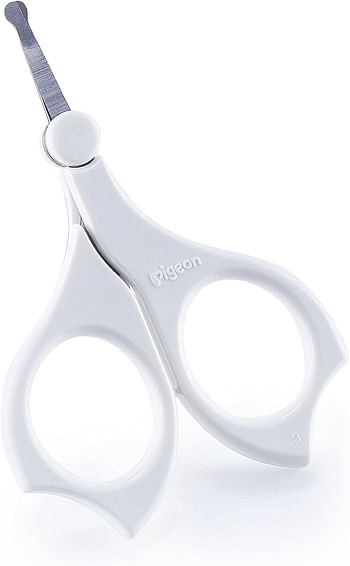 Pigeon Safety Nail Scissors, With Cap, For Baby'S Soft Nails, Bpa Free