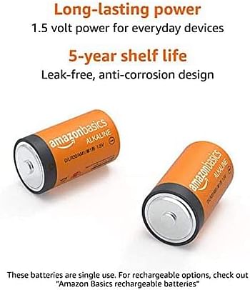 12-Pack D Cell Alkaline All-Purpose Batteries, 1.5 Volt