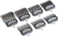 Andis Master Series Premium Metal Hair Clipper Attachment Comb,7 Piece Set, Black