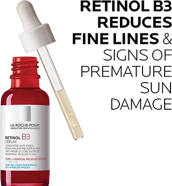 La Roche Posay La Roche-Posay Pure Retinol Face Serum with Vitamin B3. Anti Aging Face Serum for Lines, Wrinkles & Premature Sun Damage to Resurface & Hydrate. Suitable for Sensitive Skin, 1.0 Fl. Oz